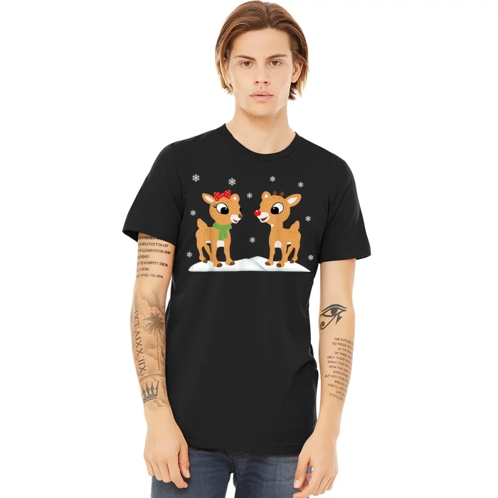 Cute Christmas Reindeers Premium T-Shirt