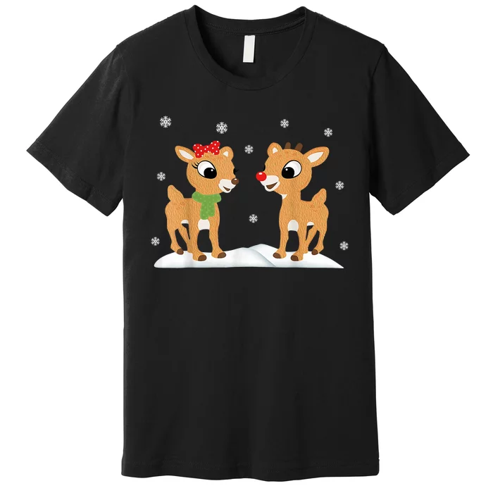 Cute Christmas Reindeers Premium T-Shirt