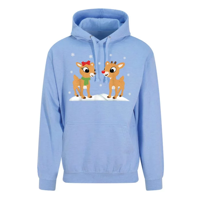 Cute Christmas Reindeers Unisex Surf Hoodie