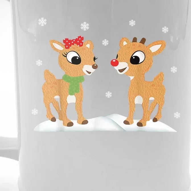 Cute Christmas Reindeers Front & Back Beer Stein