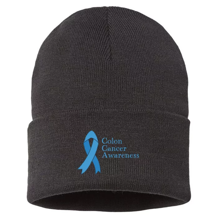 Colon Cancer Ribbon Sustainable Knit Beanie