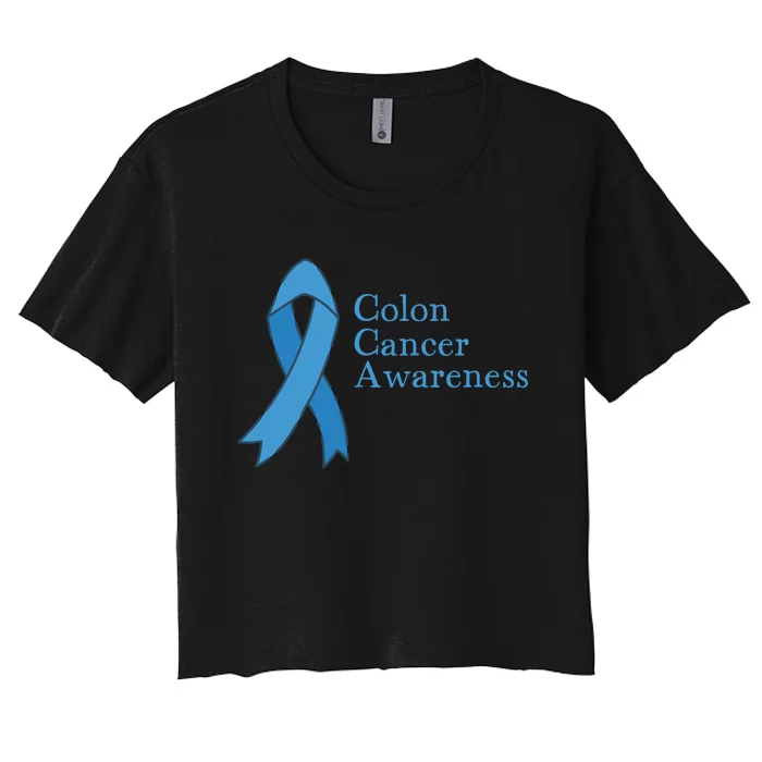 Colon Cancer Ribbon Women's Crop Top Tee