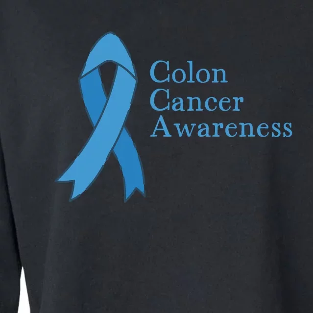 Colon Cancer Ribbon Cropped Pullover Crew