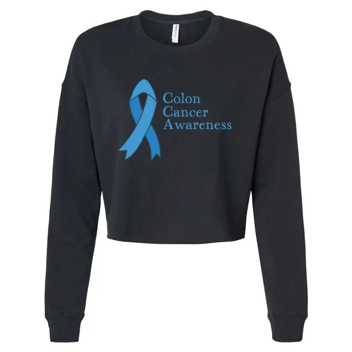 Colon Cancer Ribbon Cropped Pullover Crew