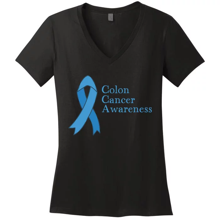 Colon Cancer Ribbon Women's V-Neck T-Shirt