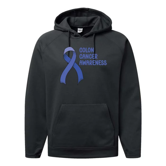 Colon Cancer Ribbon Performance Fleece Hoodie