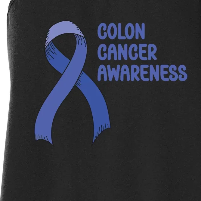 Colon Cancer Ribbon Women's Racerback Tank