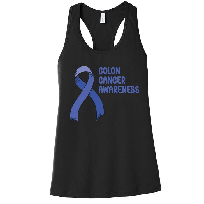 Colon Cancer Ribbon Women's Racerback Tank