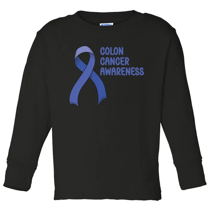 Colon Cancer Ribbon Toddler Long Sleeve Shirt