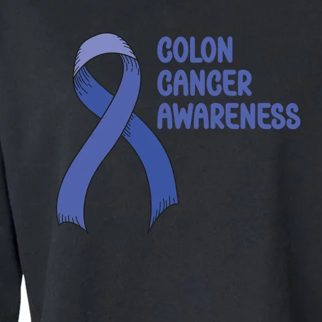 Colon Cancer Ribbon Cropped Pullover Crew