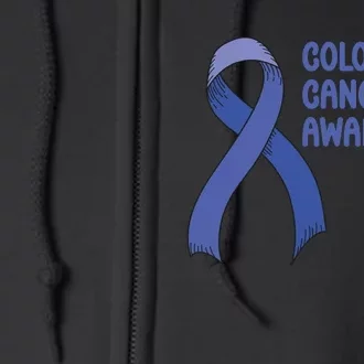 Colon Cancer Ribbon Full Zip Hoodie