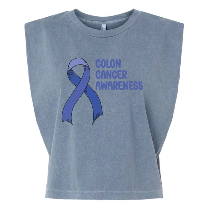 Colon Cancer Ribbon Garment-Dyed Women's Muscle Tee