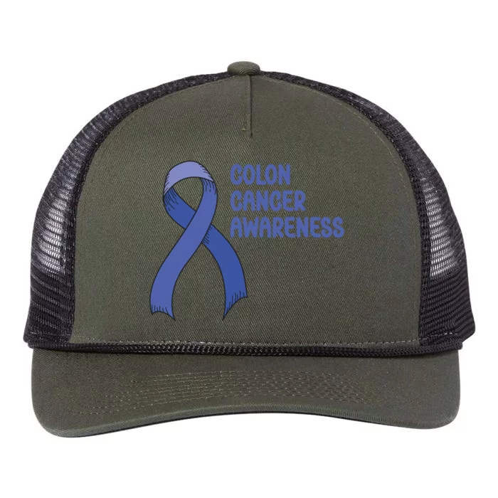 Colon Cancer Ribbon Retro Rope Trucker Hat Cap