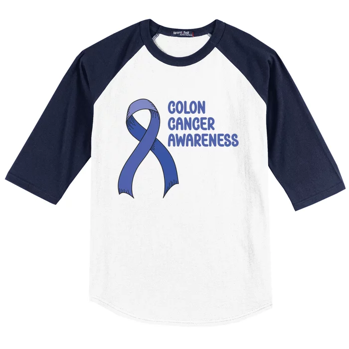 Colon Cancer Ribbon Baseball Sleeve Shirt