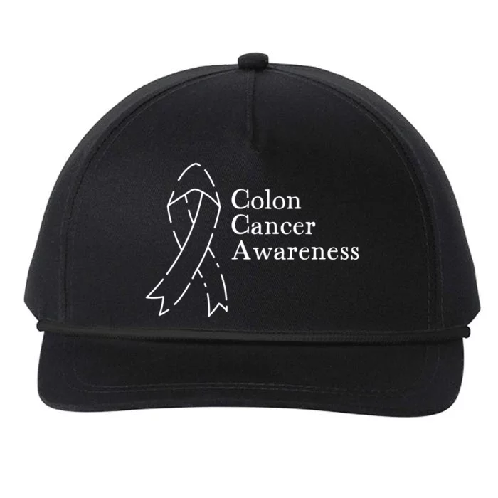 Colon Cancer Ribbon Black Version Snapback Five-Panel Rope Hat