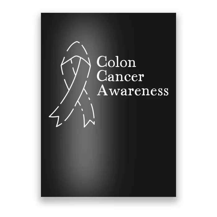 Colon Cancer Ribbon Black Version Poster