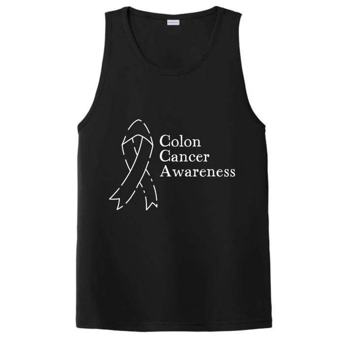 Colon Cancer Ribbon Black Version Performance Tank