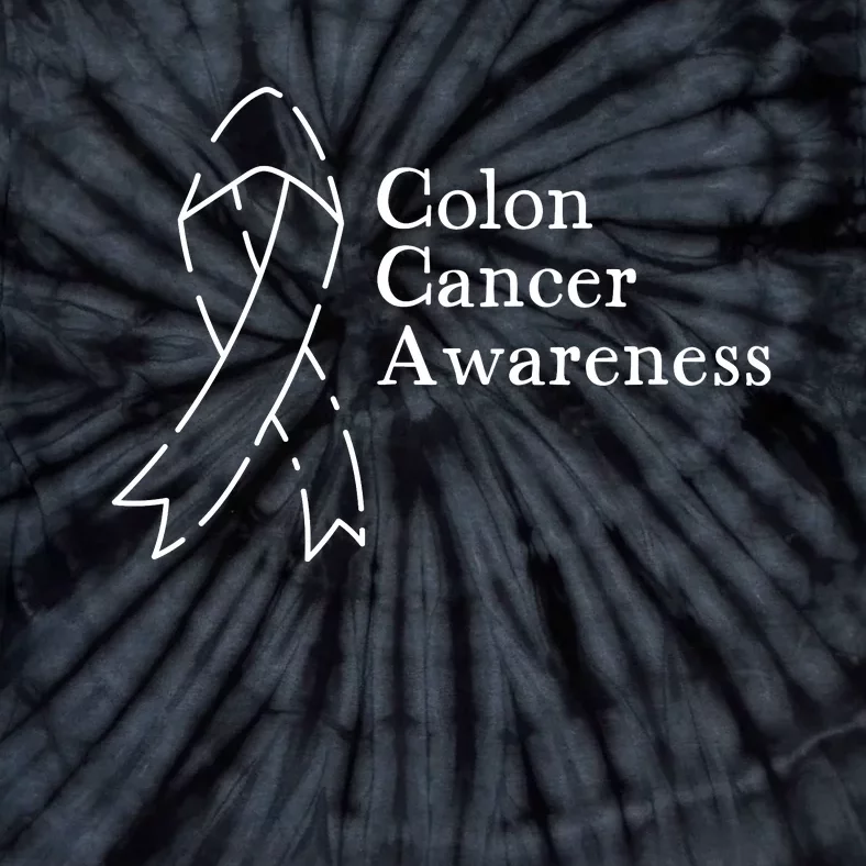 Colon Cancer Ribbon Black Version Tie-Dye T-Shirt