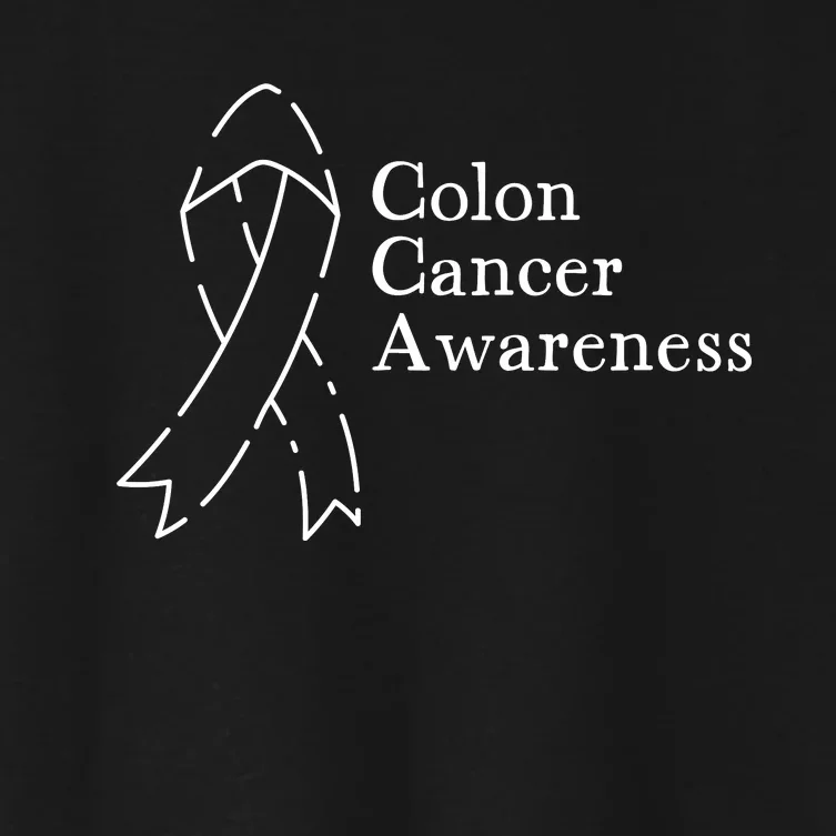 Colon Cancer Ribbon Black Version Women's Crop Top Tee