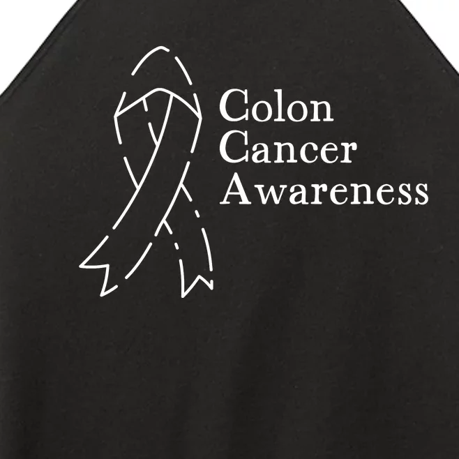 Colon Cancer Ribbon Black Version Women’s Perfect Tri Rocker Tank