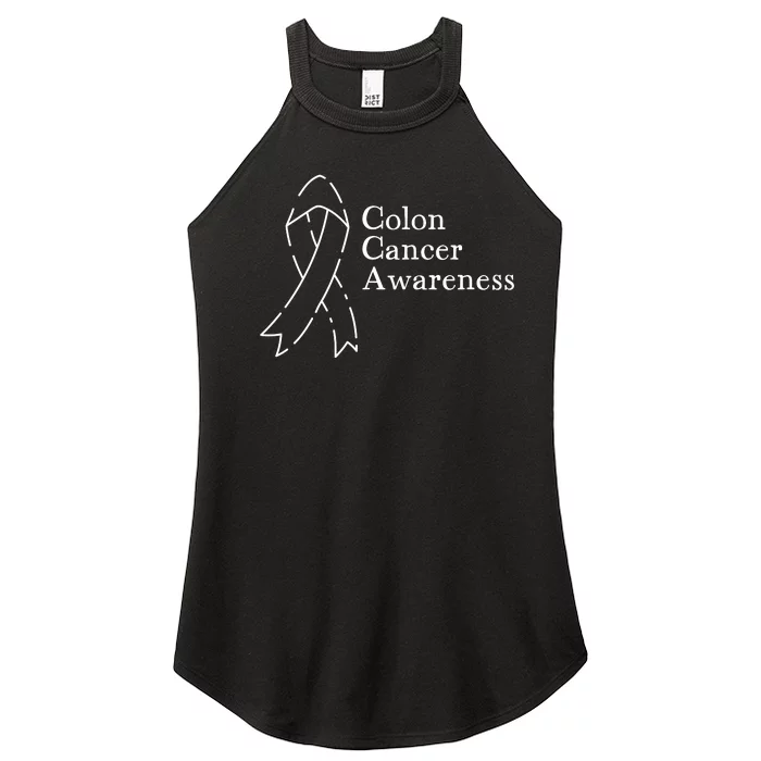 Colon Cancer Ribbon Black Version Women’s Perfect Tri Rocker Tank