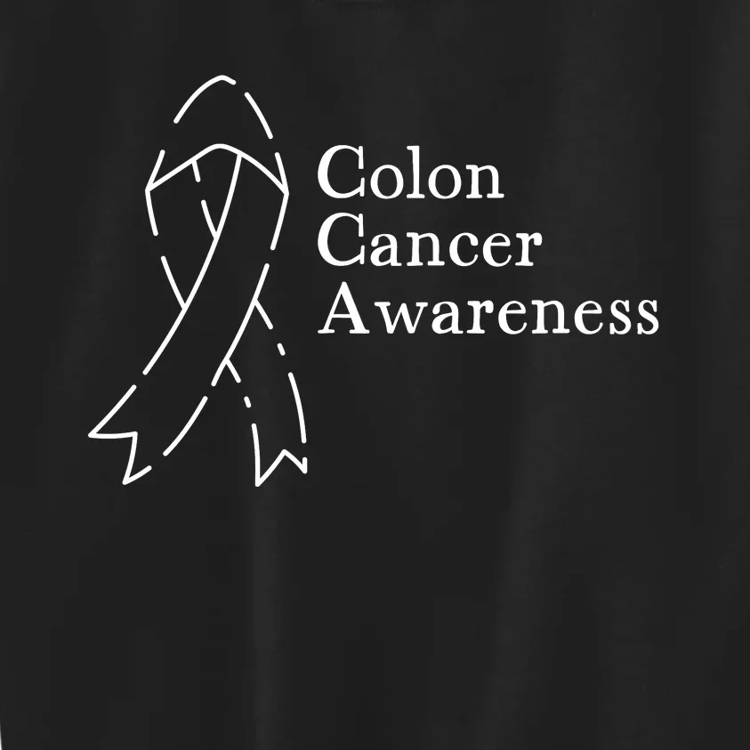 Colon Cancer Ribbon Black Version Kids Sweatshirt