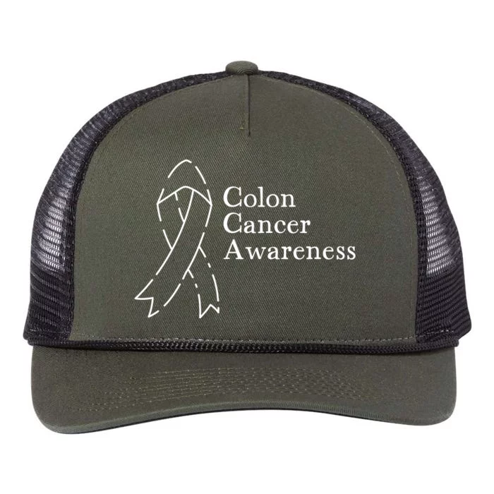 Colon Cancer Ribbon Black Version Retro Rope Trucker Hat Cap