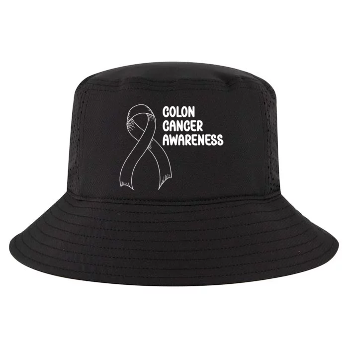 Colon Cancer Ribbon Black Version Cool Comfort Performance Bucket Hat