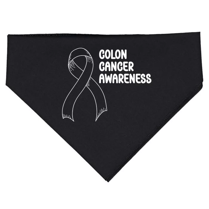 Colon Cancer Ribbon Black Version USA-Made Doggie Bandana