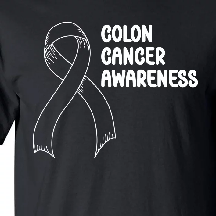 Colon Cancer Ribbon Black Version Tall T-Shirt