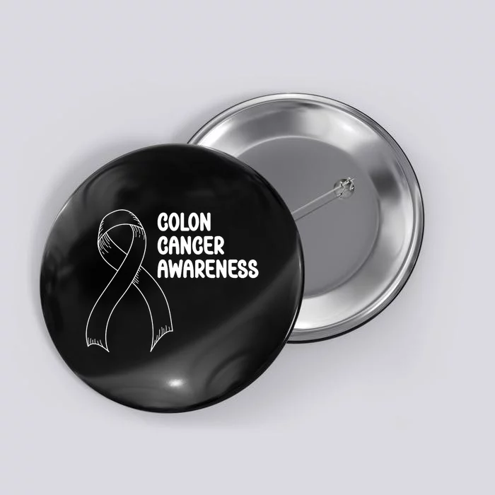 Colon Cancer Ribbon Black Version Button