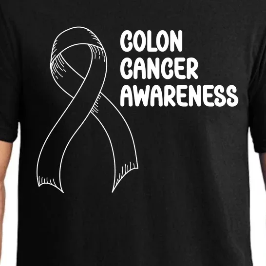 Colon Cancer Ribbon Black Version Pajama Set