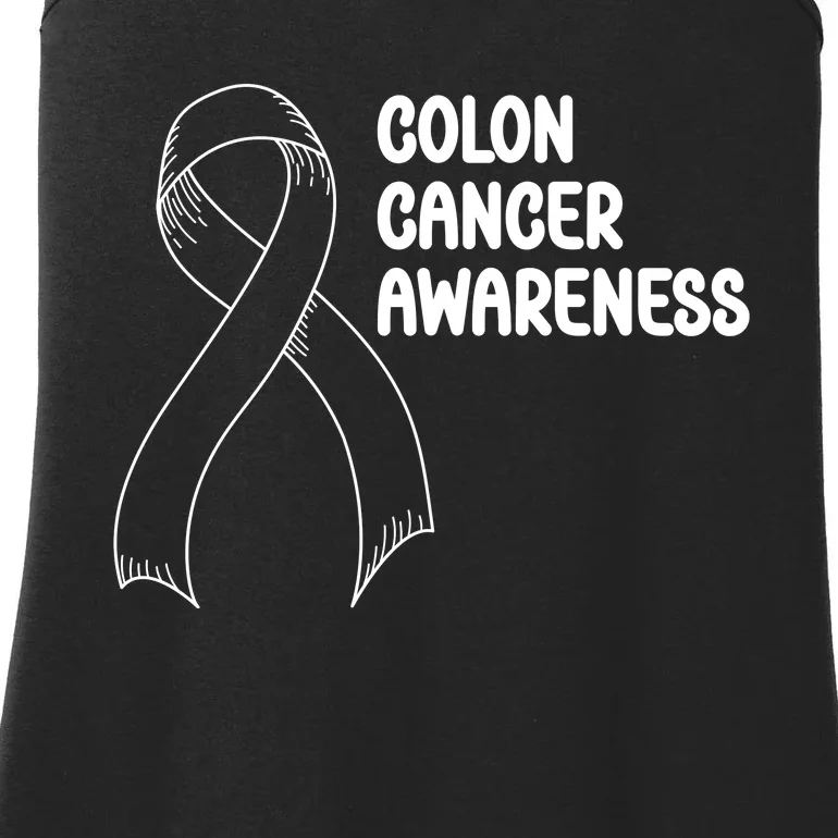 Colon Cancer Ribbon Black Version Ladies Essential Tank