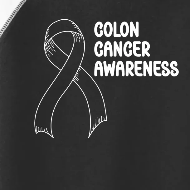 Colon Cancer Ribbon Black Version Toddler Fine Jersey T-Shirt