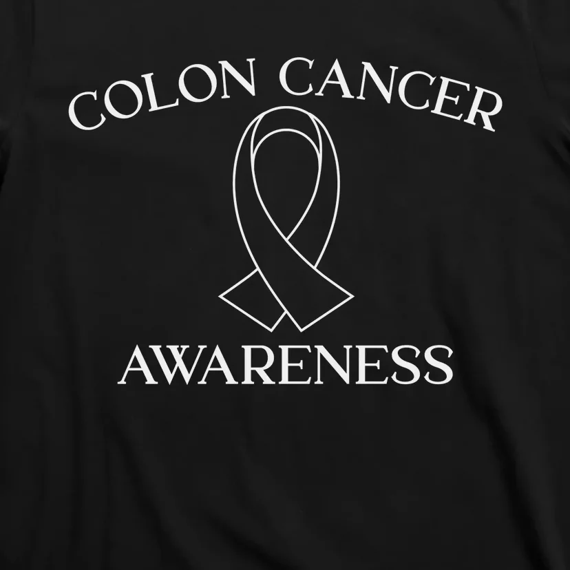 Colon Cancer Ribbon Black Version T-Shirt