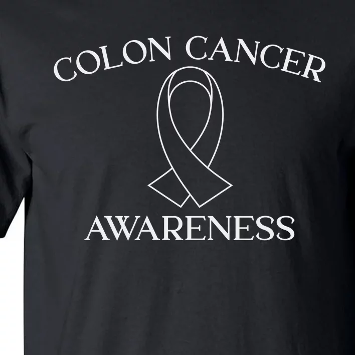 Colon Cancer Ribbon Black Version Tall T-Shirt