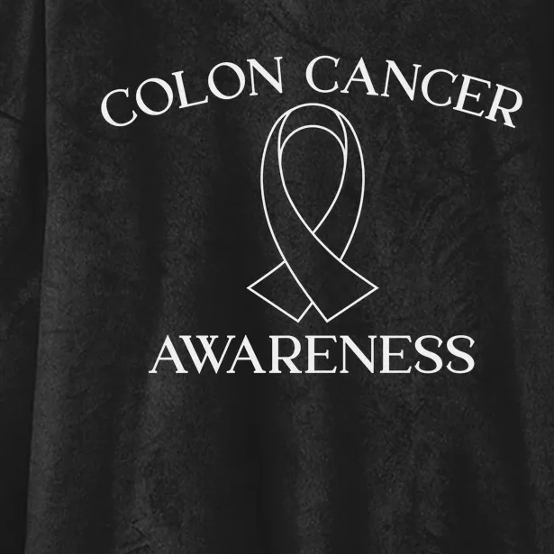 Colon Cancer Ribbon Black Version Hooded Wearable Blanket