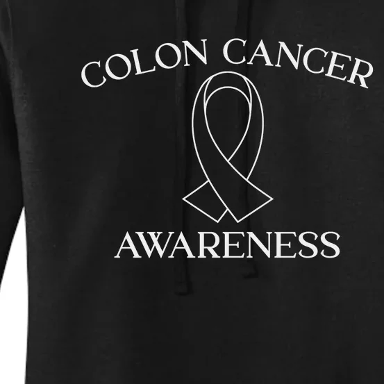 Colon Cancer Ribbon Black Version Women's Pullover Hoodie