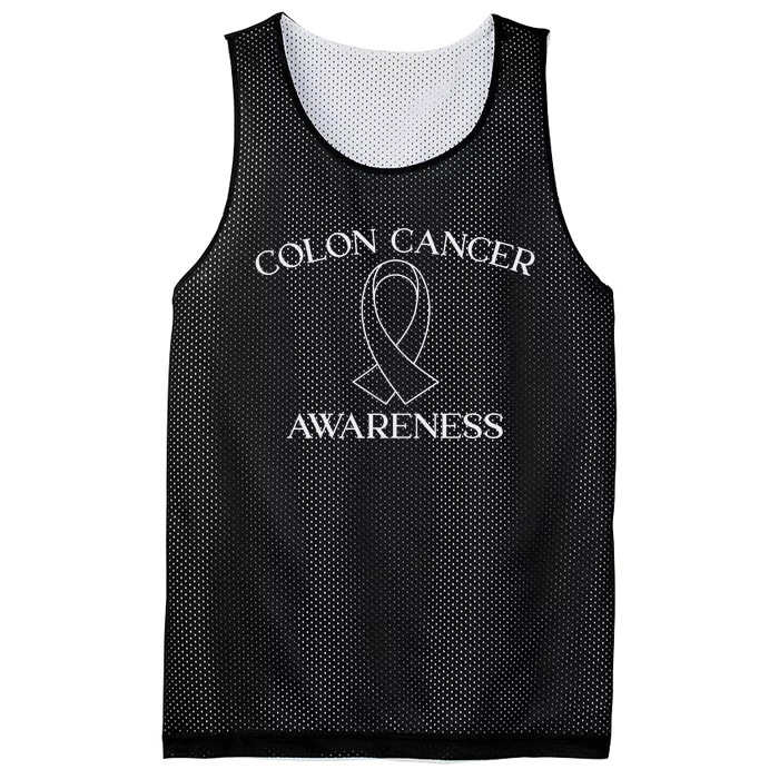 Colon Cancer Ribbon Black Version Mesh Reversible Basketball Jersey Tank