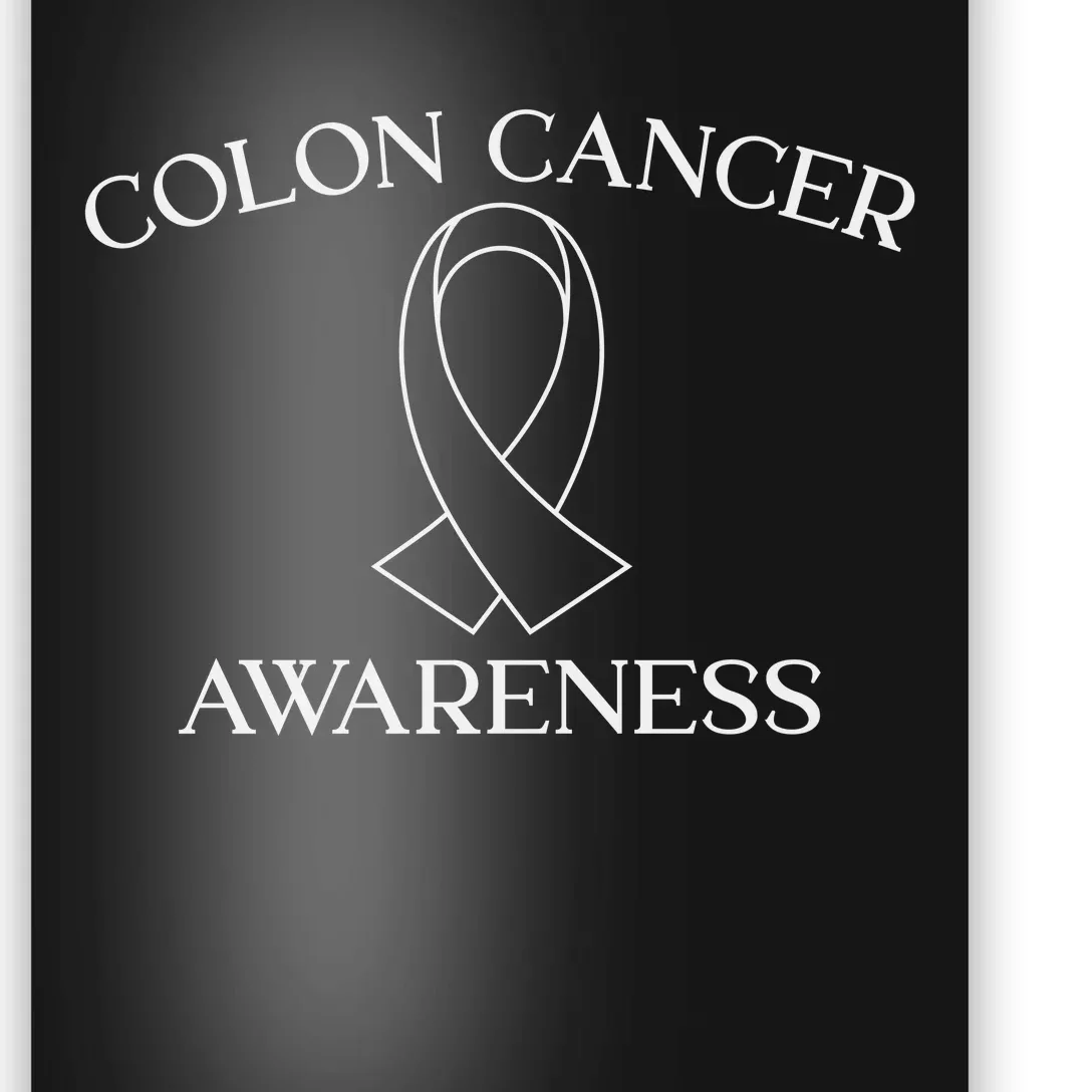 Colon Cancer Ribbon Black Version Poster