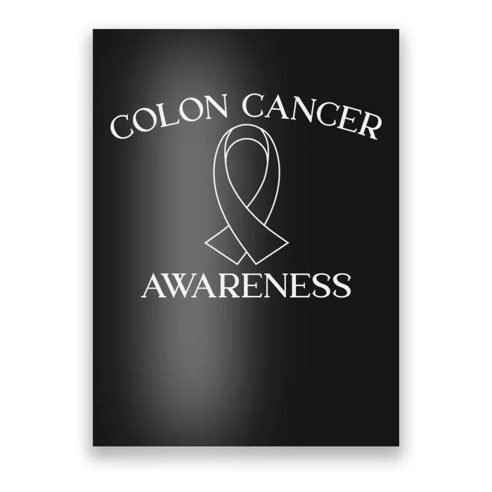 Colon Cancer Ribbon Black Version Poster