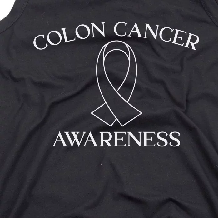 Colon Cancer Ribbon Black Version Tank Top