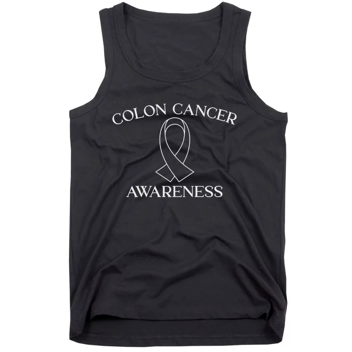 Colon Cancer Ribbon Black Version Tank Top