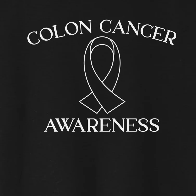 Colon Cancer Ribbon Black Version Women's Crop Top Tee