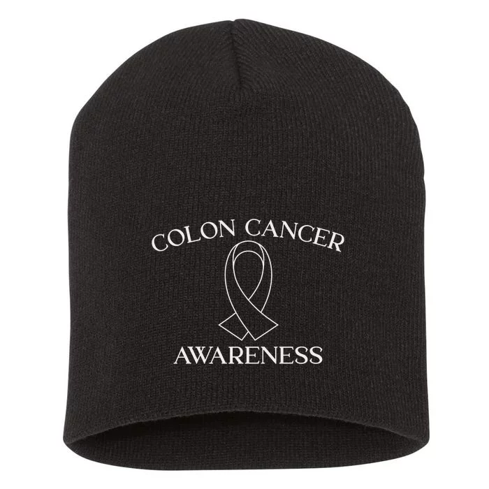 Colon Cancer Ribbon Black Version Short Acrylic Beanie