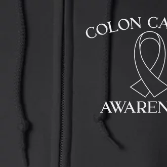 Colon Cancer Ribbon Black Version Full Zip Hoodie