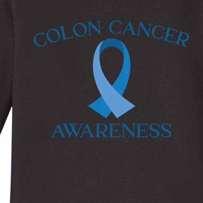 Colon Cancer Ribbon Baby Long Sleeve Bodysuit