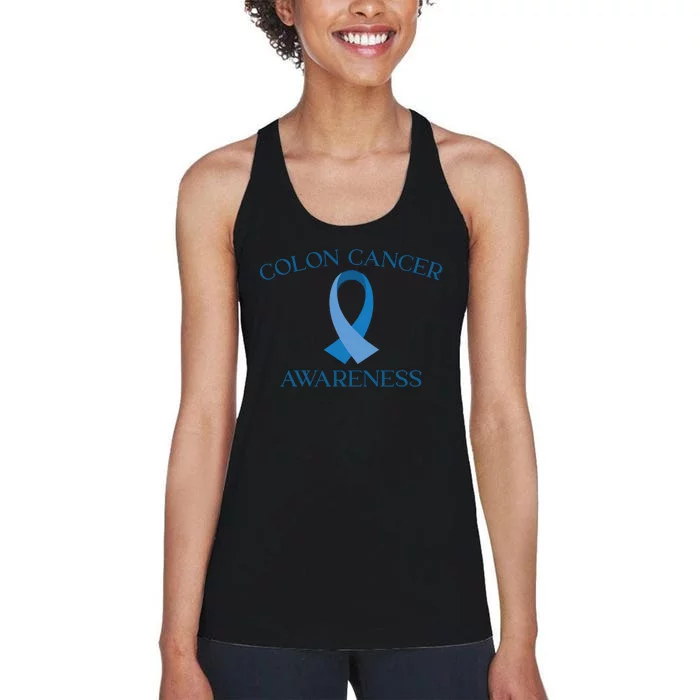 Colon Cancer Ribbon Women's Racerback Tank