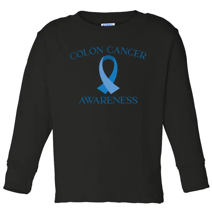 Colon Cancer Ribbon Toddler Long Sleeve Shirt