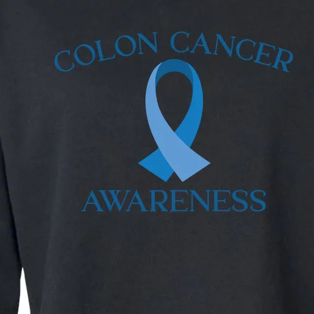 Colon Cancer Ribbon Cropped Pullover Crew